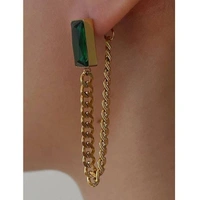Emrald Green chain Earrings