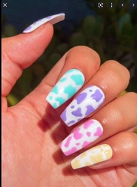 Pastel Animal Print Artificial Nails 