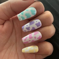 Pastel Animal Print Artificial Nails 