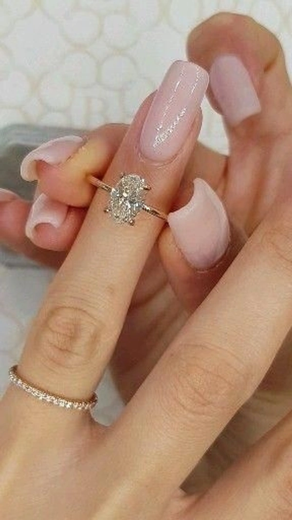 Round Diamond Ring & Oval Diamond Ring  - Free Size 