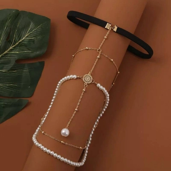 Faux Pearl Decor Layered Thigh Chain 