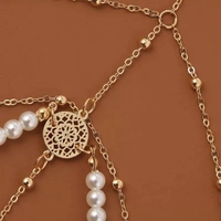 Faux Pearl Decor Layered Thigh Chain 