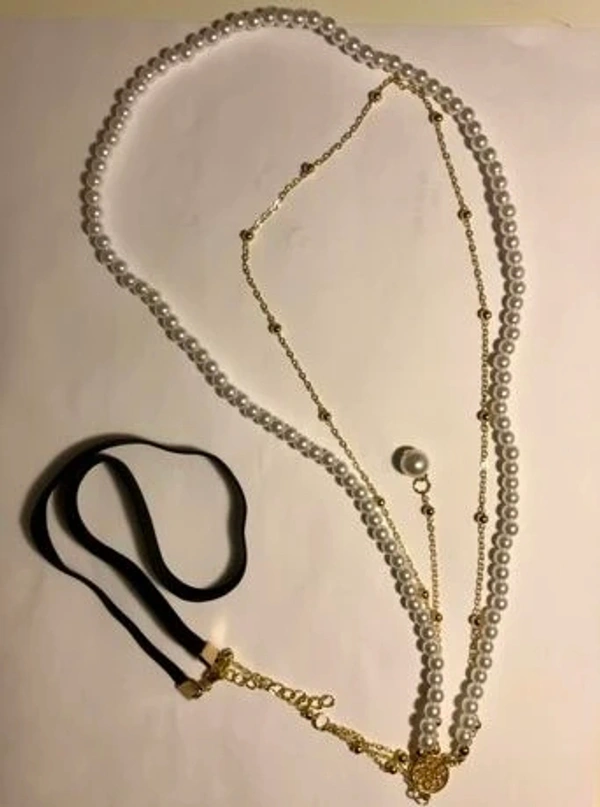 Faux Pearl Decor Layered Thigh Chain 