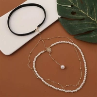 Faux Pearl Decor Layered Thigh Chain 