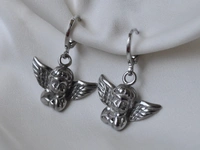 Angel Cherub Mini Hoops  - Golden