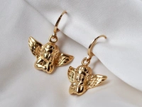 Angel Cherub Mini Hoops  - Golden