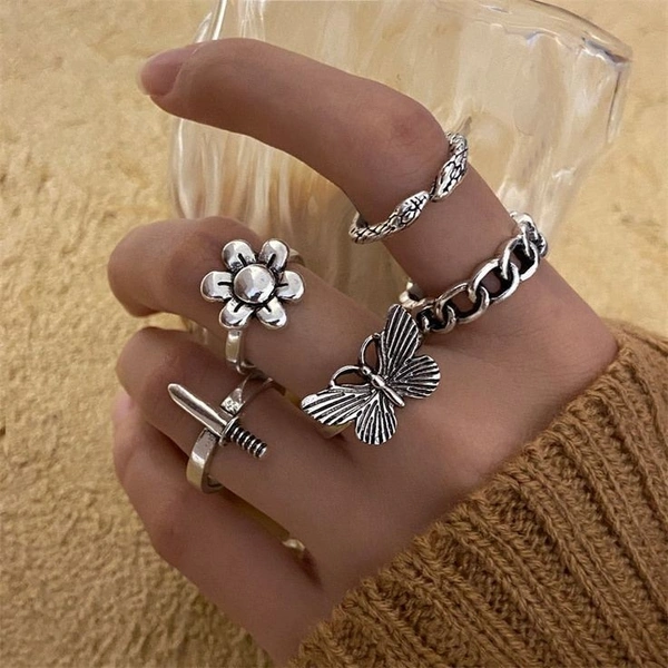 Punk Shord Rings Set  - Free Size 