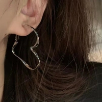 Heart Cut Earrings  - Silver