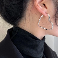 Heart Cut Earrings  - Silver