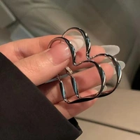 Heart Cut Earrings  - Silver