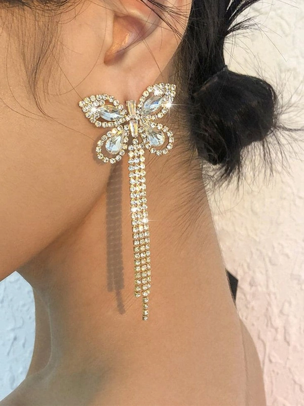 Butterfly Long Tassel Dangle Earrings 