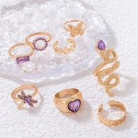 Lavender Rings Set  - French Lilac