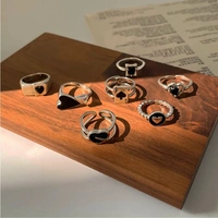 Black Heart Rings Set 