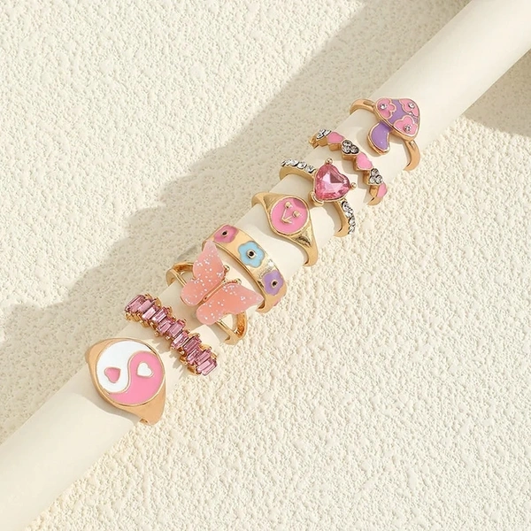 Butterfly Crystal Rings 