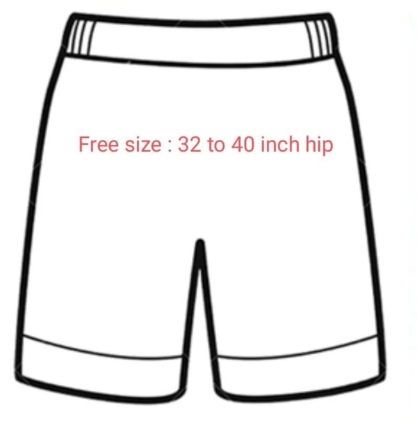 Plain Shorts ( 5 Pcs)  - Free Size (32 to 40 inch Hip) 