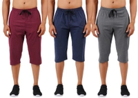 Trendy 3/4 for mens (3 piece  Brown Combo) - Free Size ( 32 to 40 inch hip), Brown
