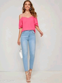 Women's Butterfly Sleeve Top - L