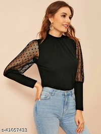 Women Net Sleeve Top - XS