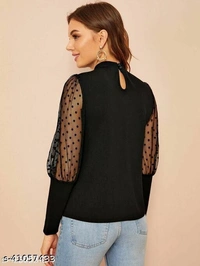 Women Net Sleeve Top - M