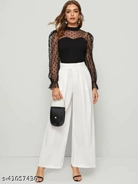 Women Net Sleeve Top - L