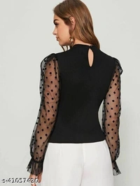 Women Net Sleeve Top - L