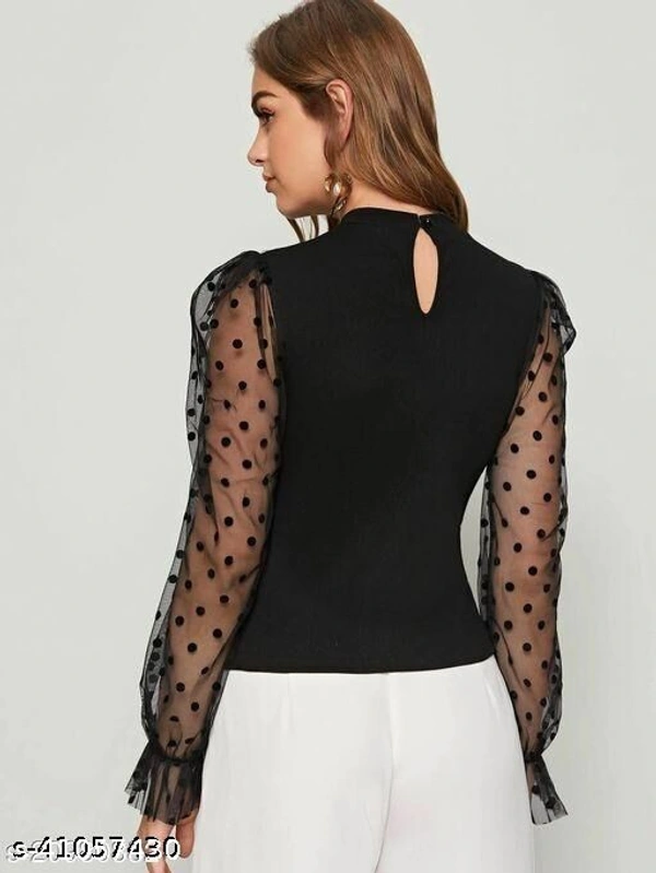 Women Net Sleeve Top - L