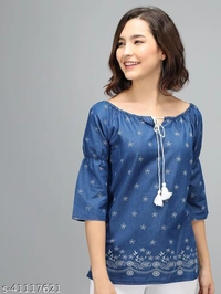 Denim Women Tops - S