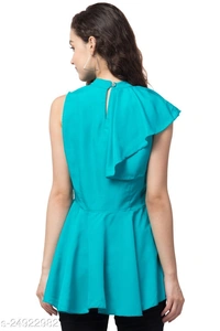 Women FRILL COLLARED TOP - L