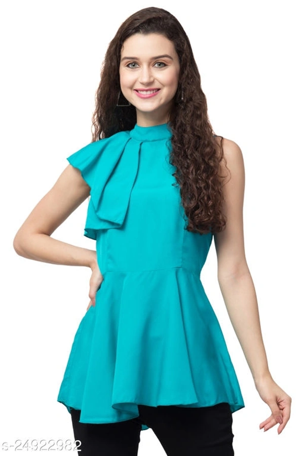 Women FRILL COLLARED TOP - L