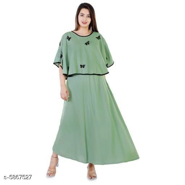Women Rayon Flared Cape Kurti - M