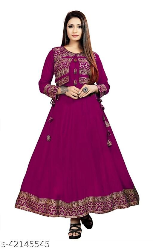 Buy WIMIN Womens Cotton Embroidered Jacket Style Straight Kurta (Pink)  Online at Best Prices in India - JioMart.