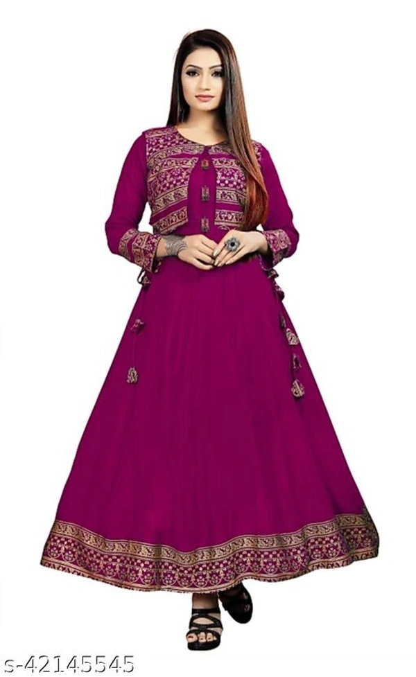Women Kurti With Jacket - M, L, Dark pink