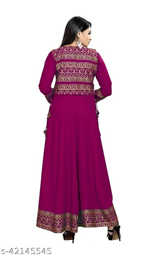 Women Kurti With Jacket - M, L, Dark pink