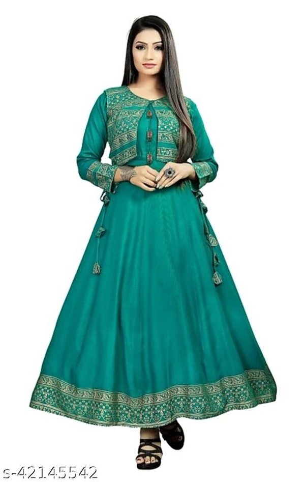 Women Kurti With Jacket - light green, 3XL, 4XL