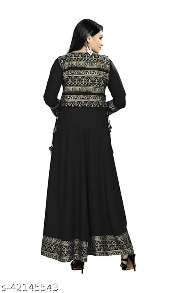 Women Kurti With Jacket - Black, 5XL, 6XL