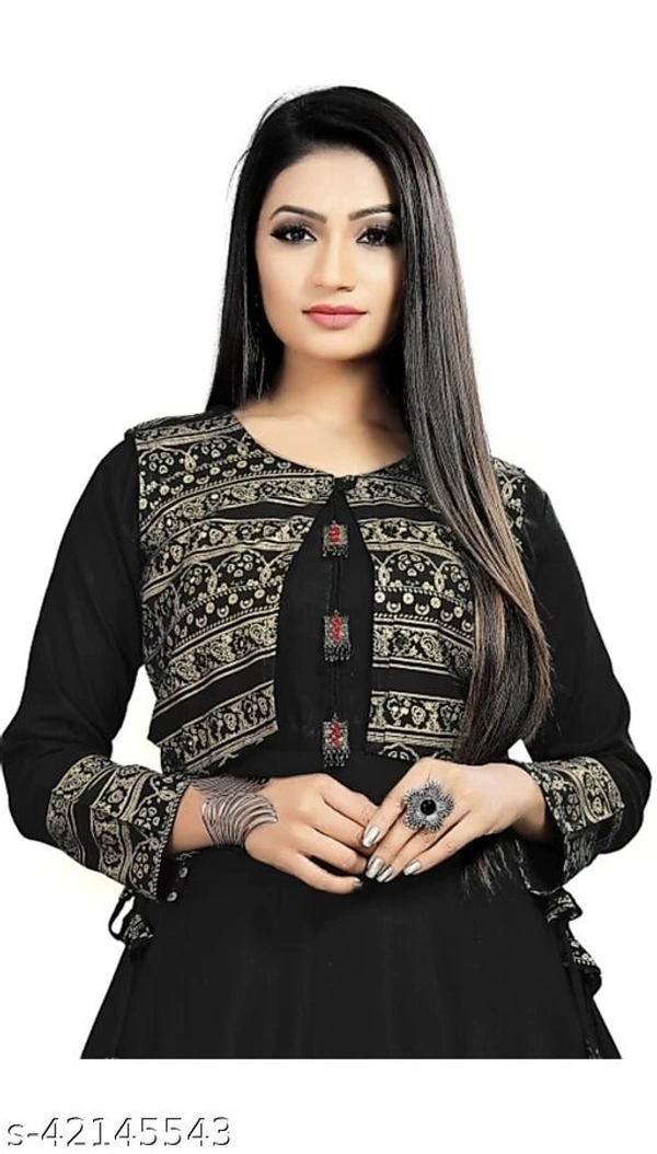 Women Kurti With Jacket - Black, 5XL, 6XL