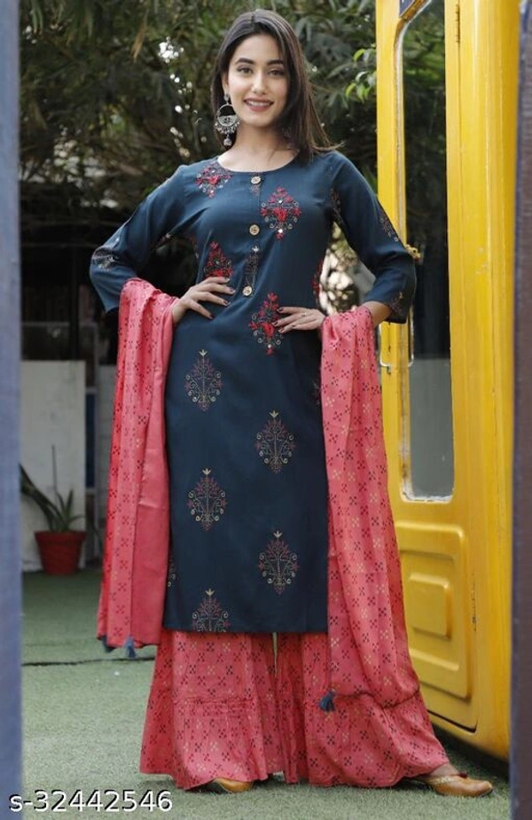 KURTI WITH SHARARA AND DUPPTA - XL