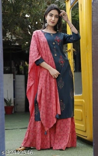 KURTI WITH SHARARA AND DUPPTA - XL