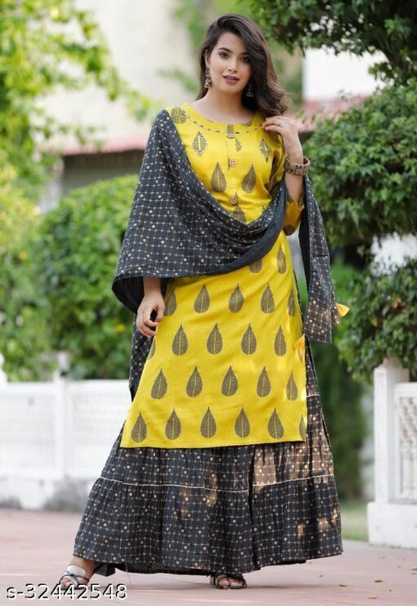 KURTI WITH SKIRT AND DUPPTA - M
