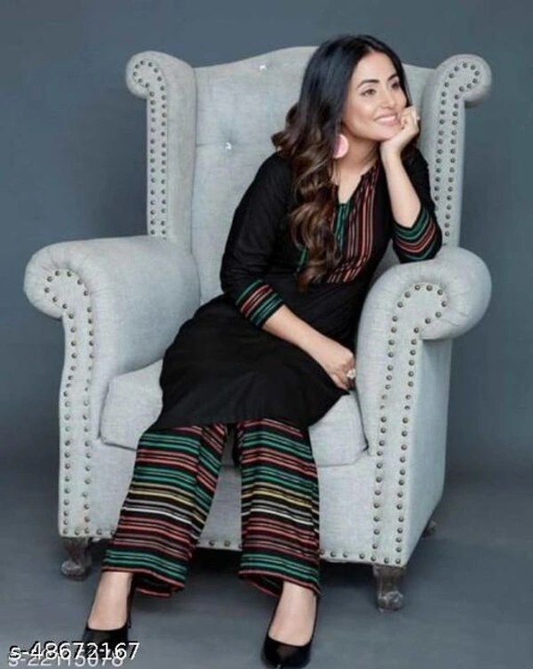 Rayon Kurta With Plazo For Women - XL
