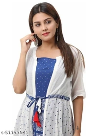 Women Checked Kurti With Jacket - L