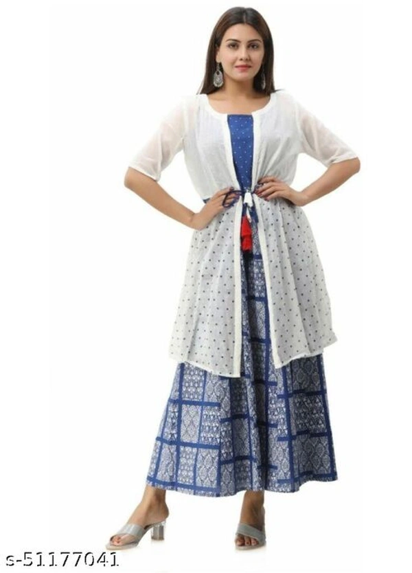 Women Checked Kurti With Jacket - L