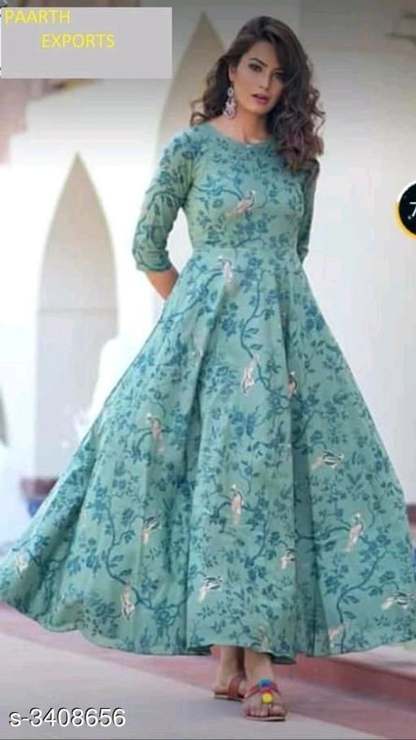 Women Long anarkali Kurti - M