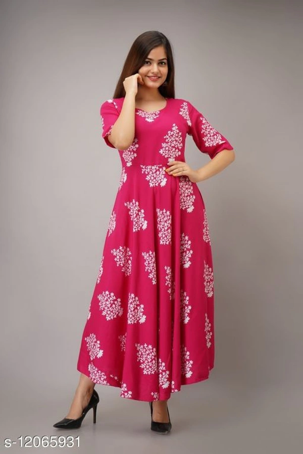 Women's Printed Rayon Kurti - 3XL