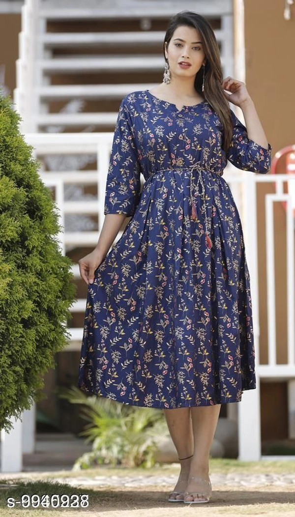 Women's Printed Rayon Kurti - XXL