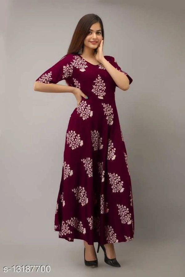 Women's Printed Rayon Kurti - Free Size