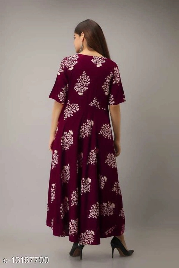 Women's Printed Rayon Kurti - XL