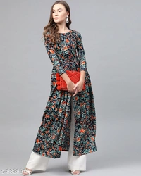 Stylish Navy Blue Floral Print Maxi Dress - S