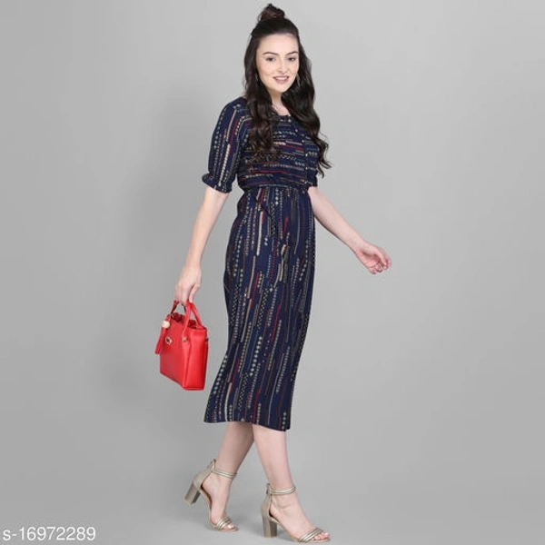Women's Foil Printed Skater Dress - M