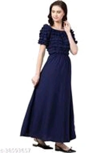 WESTERN WEAR SOLID DRESS - L